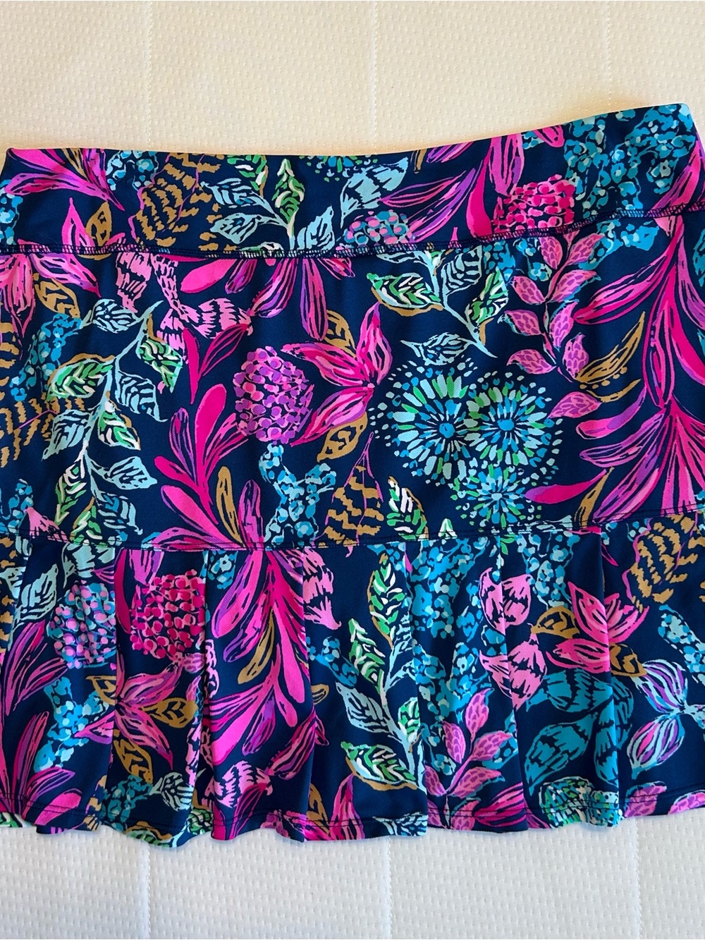 Lilly Pulitzer Maryann Skort XL Aegean Navy Calypso Coast UPF 50+ Luxeletic EUC - Picture 3 of 8